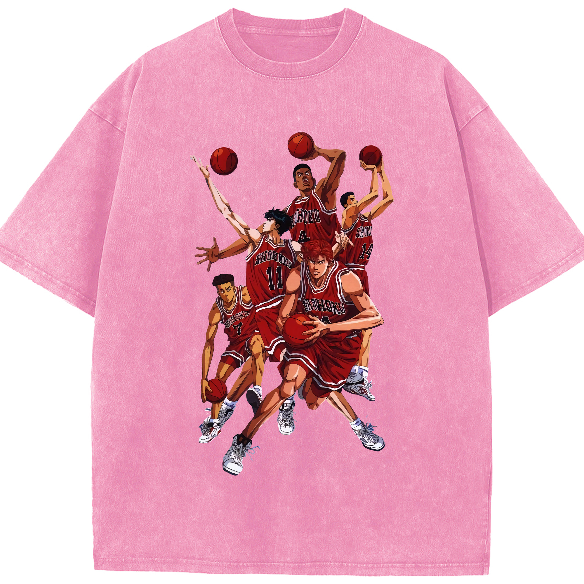 （画像用） SLAM DUNK／スラムダンク 綿100% ヴィンテージ風 半袖Tシャツ（フロントプリント）